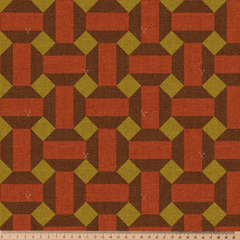 Printed Half Panama THERESE Ochre / Cocoa